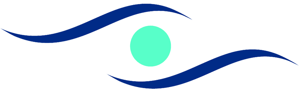 Official Logo - Pacific ClearVision Institute The official logo for PCVI, featuring a stylized turquoise eye framed by two flowing navy blue curves, symbolizing advanced vision care and eye health. - Pacific ClearVision Institute